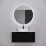 London Matte Black Round LED Shaving Cabinet 800 * 800